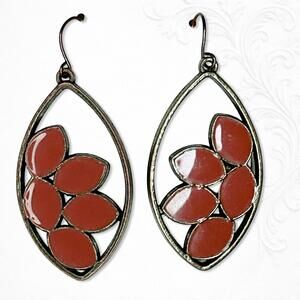 5525. Bronze Enamel Floral Earrings